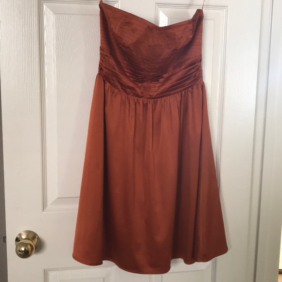 burnt orange semi formal dress